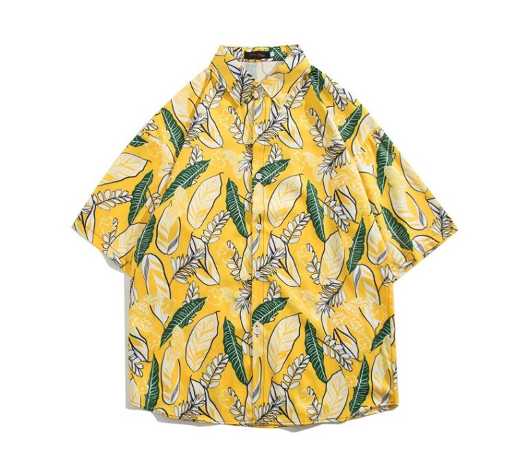Oil painting print casual fashion trend shirt