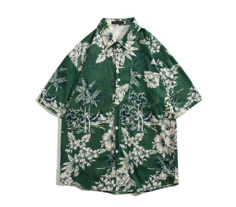 Oil painting print casual fashion trend shirt