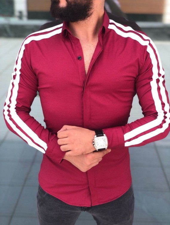 Casual long-sleeved pull-up trend shirt