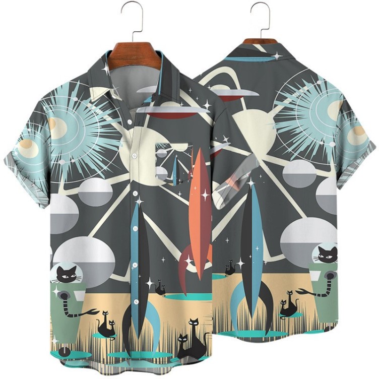 Digital printed casual trend shirt