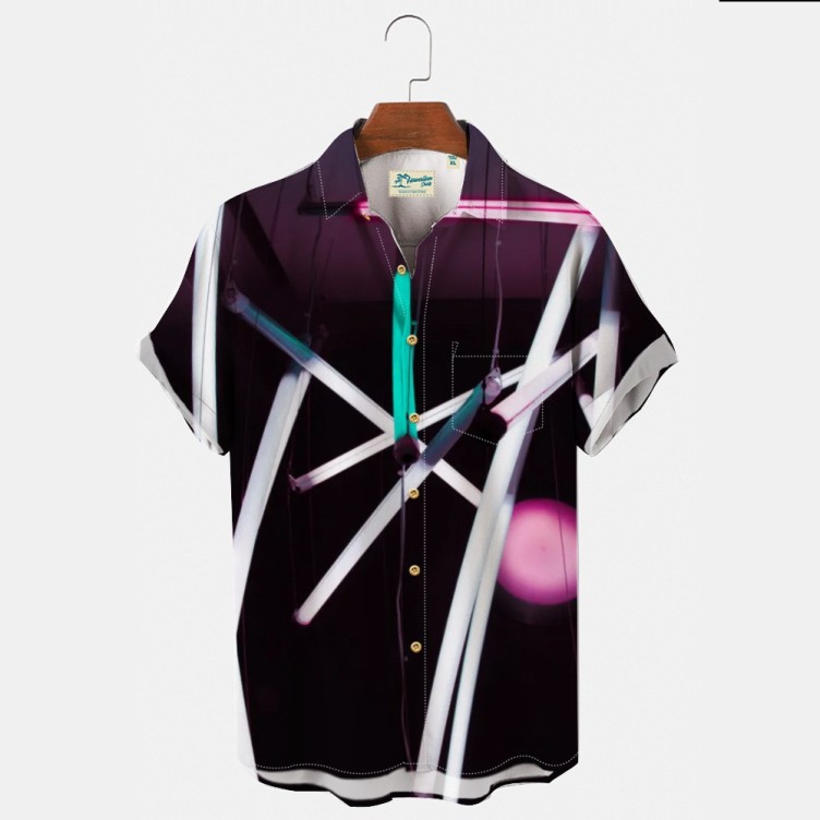 Landscape print casual fashion trend shirt