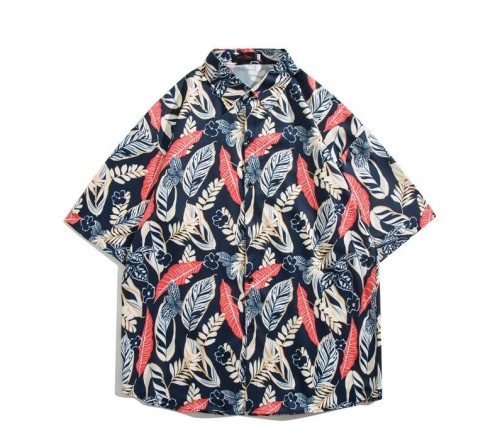 Oil painting print casual fashion trend shirt