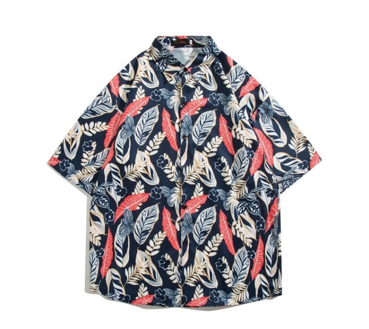 Oil painting print casual fashion trend shirt