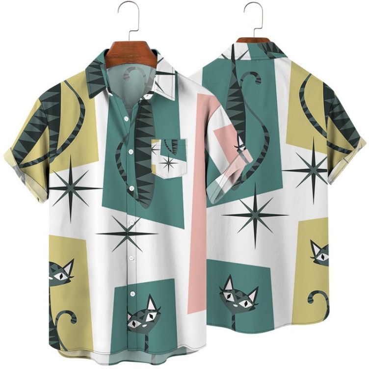 Digital printed casual trend shirt
