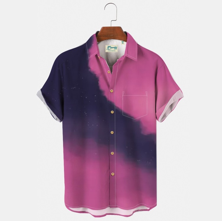 Landscape print casual fashion trend shirt