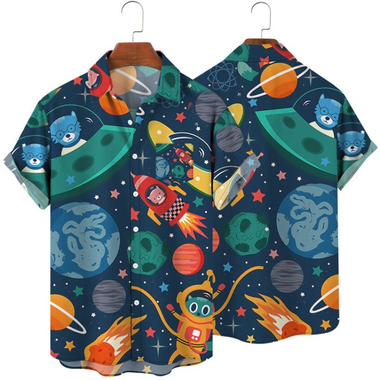 Digital printed casual trend shirt