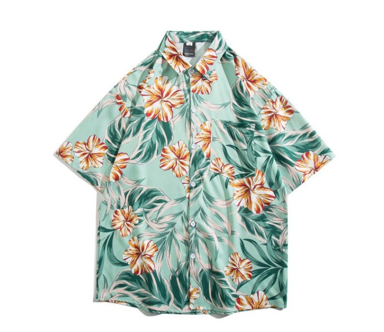 Oil painting print casual fashion trend shirt