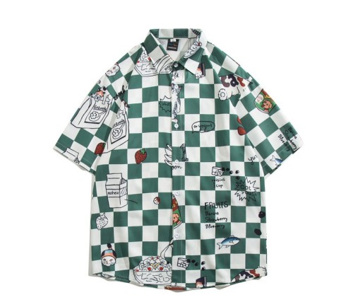 Oil painting print casual fashion trend shirt