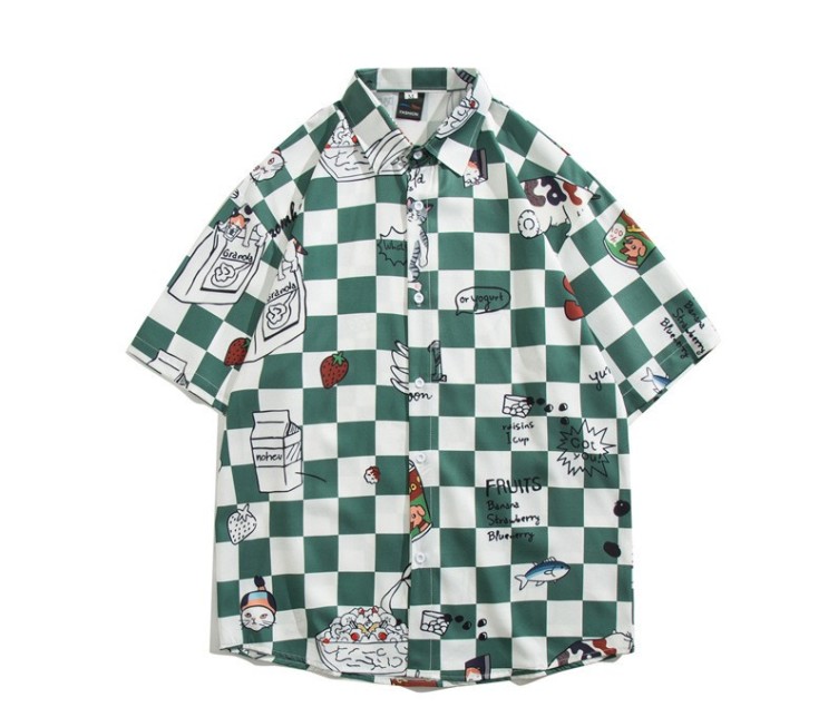 Oil painting print casual fashion trend shirt