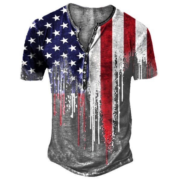Flag print casual trend fashion T-shirt