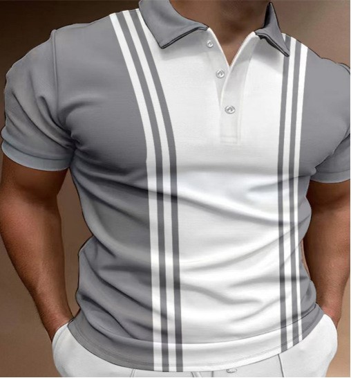 Printed striped casual fashion trend T-shirt