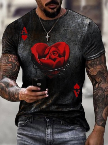 Digital print casual fashion trend T-shirt