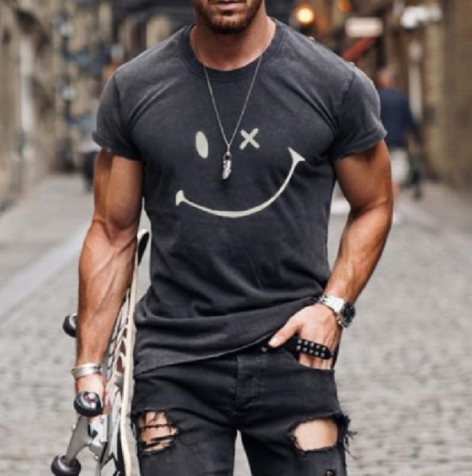 Digital printed casual trend T-shirt