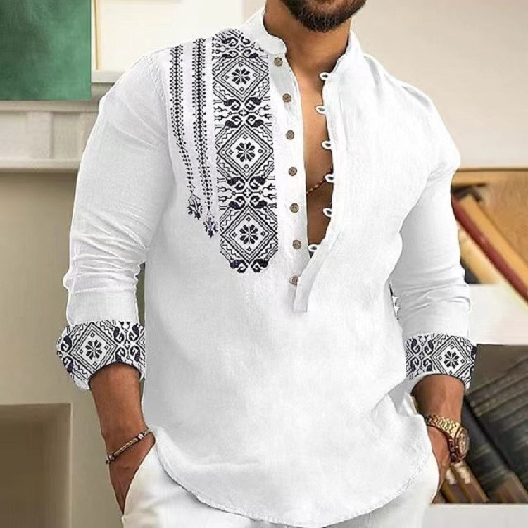 Long sleeve lapels trend half cardigan shirt