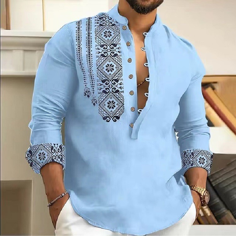 Long sleeve lapels trend half cardigan shirt