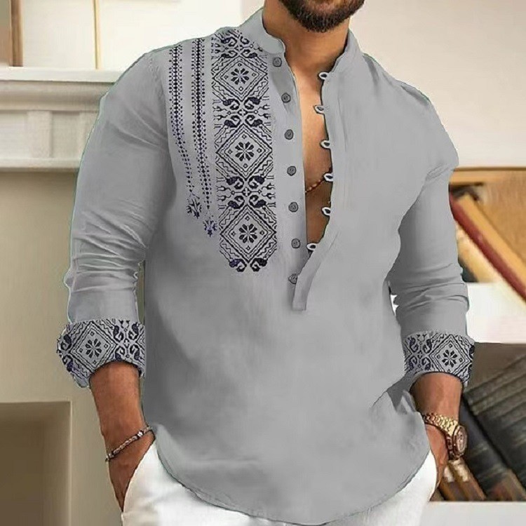 Long sleeve lapels trend half cardigan shirt