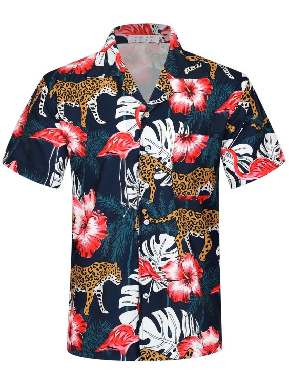Digital print loose fashion trend shirt