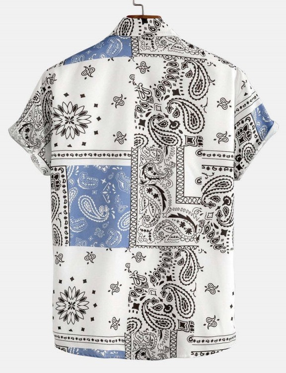 Digital printed lapels fashion trend shirt