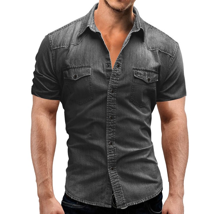 Denim casual lapel trend shirt