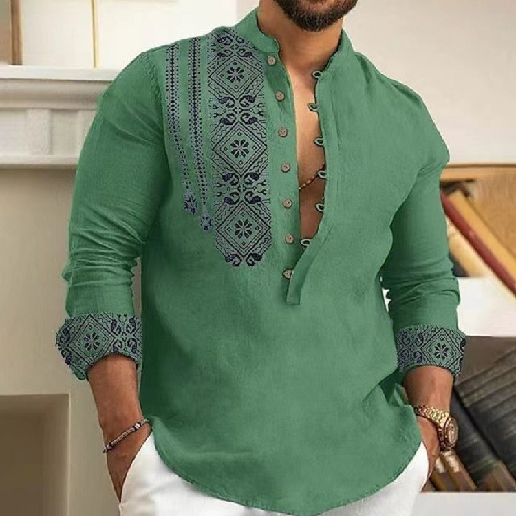Long sleeve lapels trend half cardigan shirt