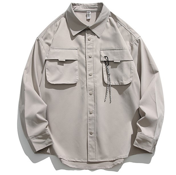 Solid color casual lapels trend shirt
