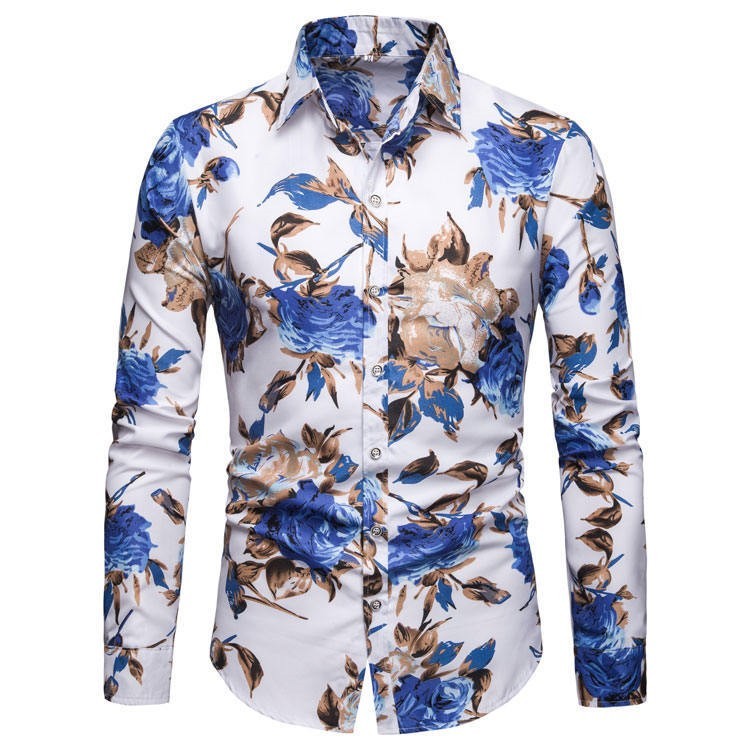 Digital printed long sleeve fashion trend shirt