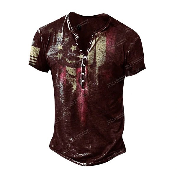 Flag print casual trend fashion T-shirt