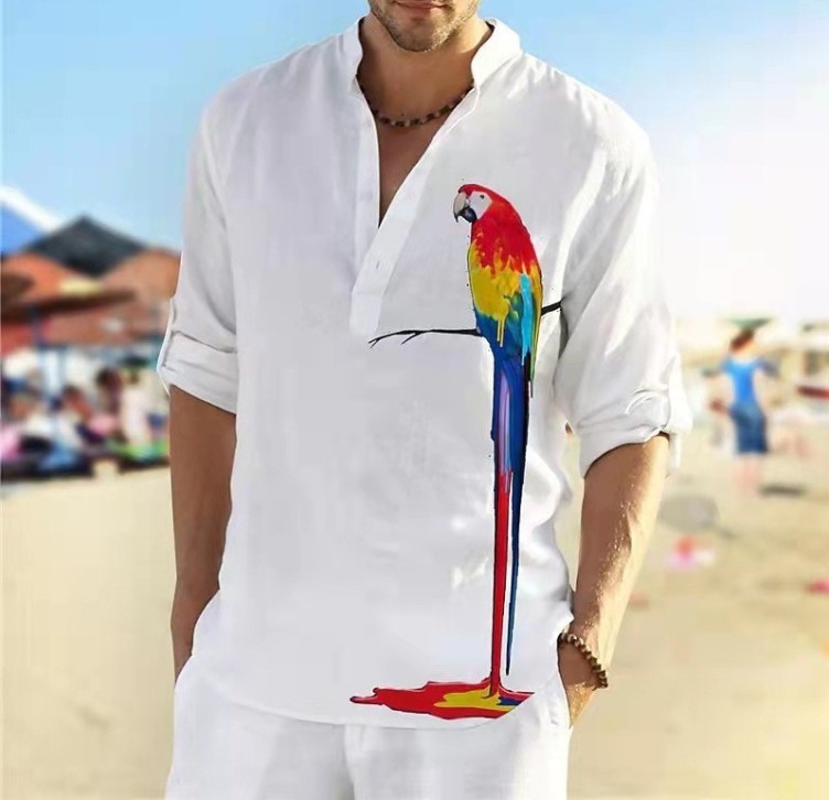 Digital printed long sleeve fashion trend shirt