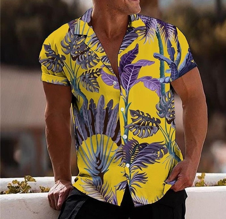 Digital print loose fashion trend shirt