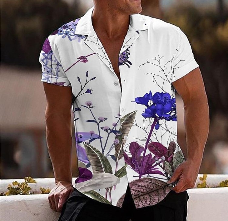 Digital print loose fashion trend shirt