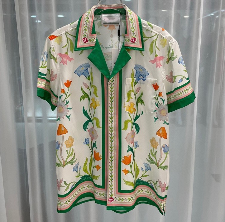 Digital printed lapels fashion trend shirt