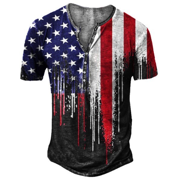 Flag print casual trend fashion T-shirt