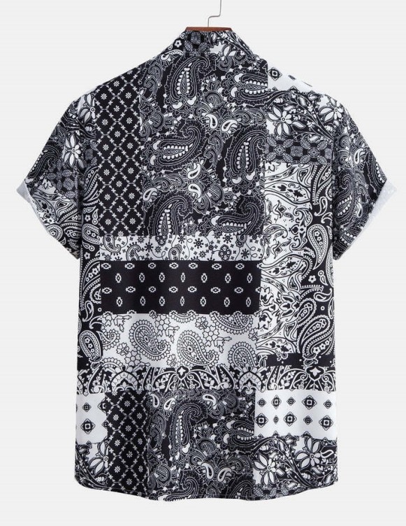 Digital printed lapels fashion trend shirt