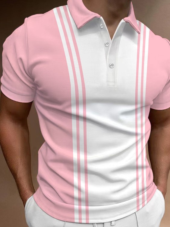 Printed striped casual fashion trend T-shirt