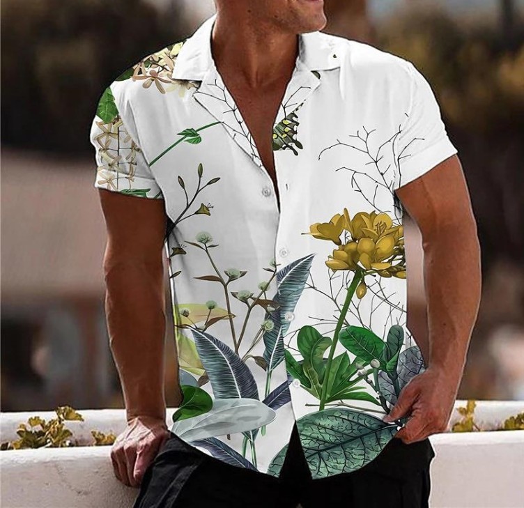 Digital print loose fashion trend shirt