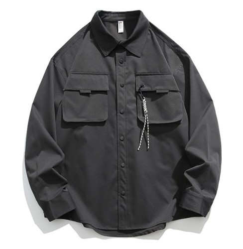 Solid color casual lapels trend shirt