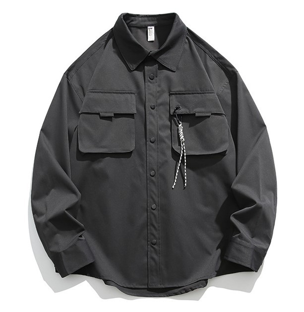 Solid color casual lapels trend shirt
