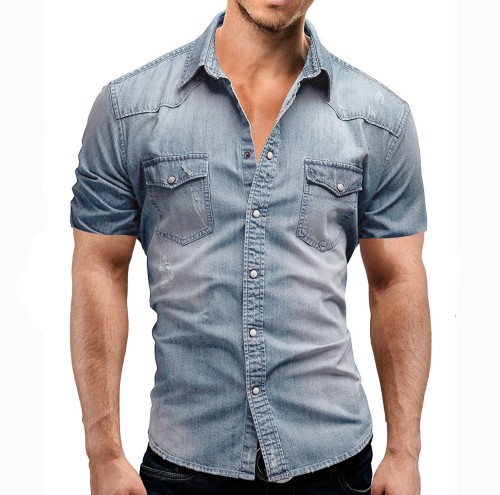 Denim casual lapel trend shirt
