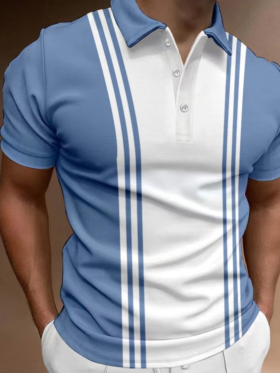 Printed striped casual fashion trend T-shirt