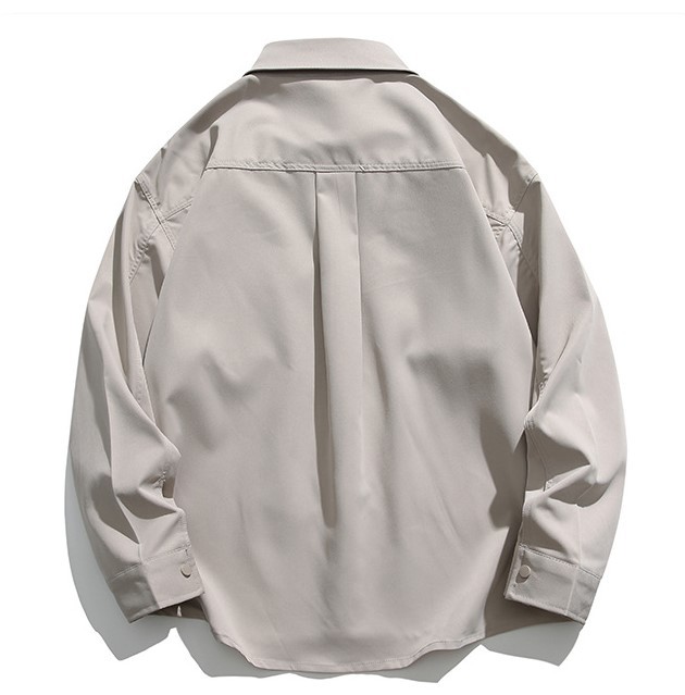 Solid color casual lapels trend shirt