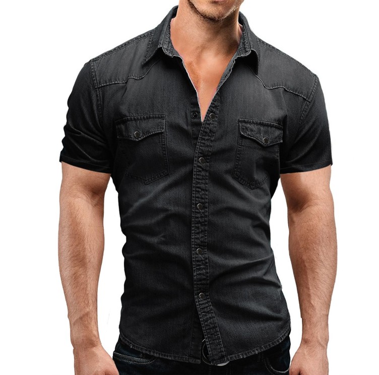 Denim casual lapel trend shirt