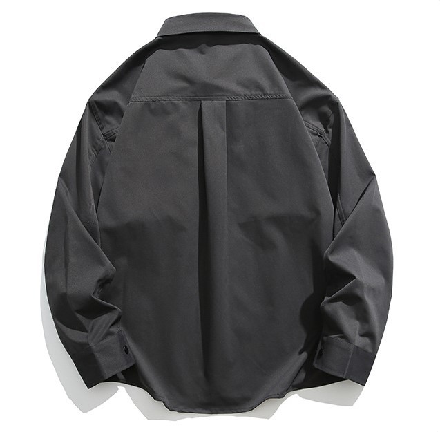 Solid color casual lapels trend shirt