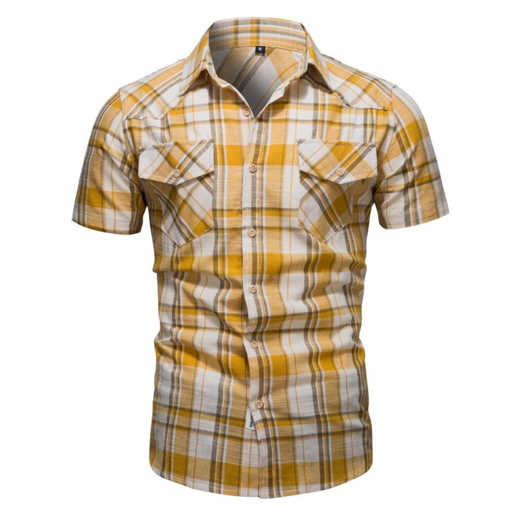 Plaid casual trendy fashion shirt