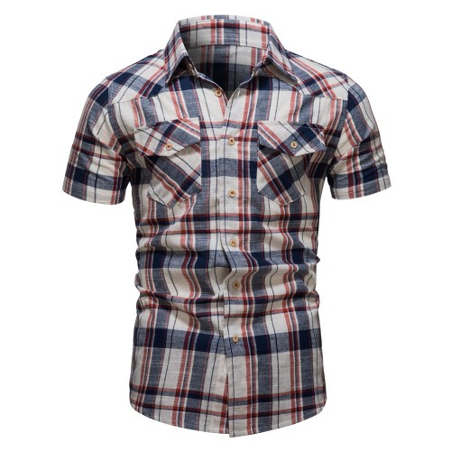 Plaid casual trendy fashion shirt