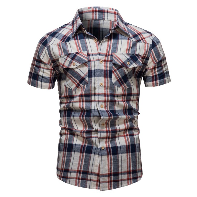 Plaid casual trendy fashion shirt