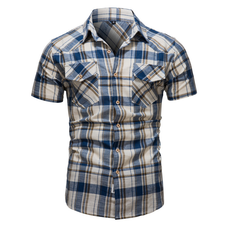Plaid casual trendy fashion shirt