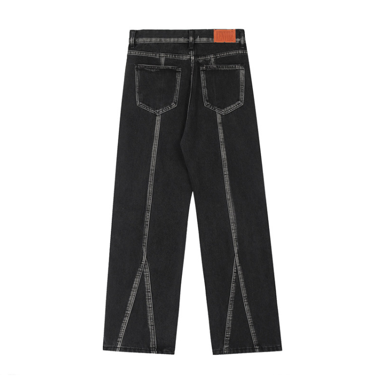 Loose-fitting straight-leg fashion jeans