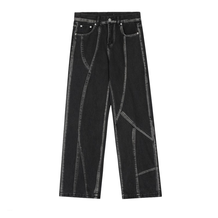 Loose-fitting straight-leg fashion jeans