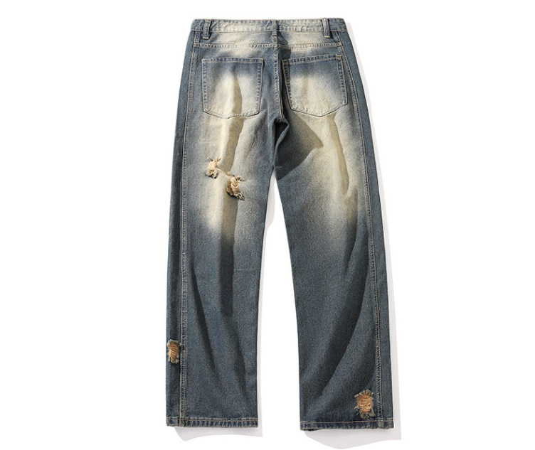 Hiphop ripped straight trend jeans