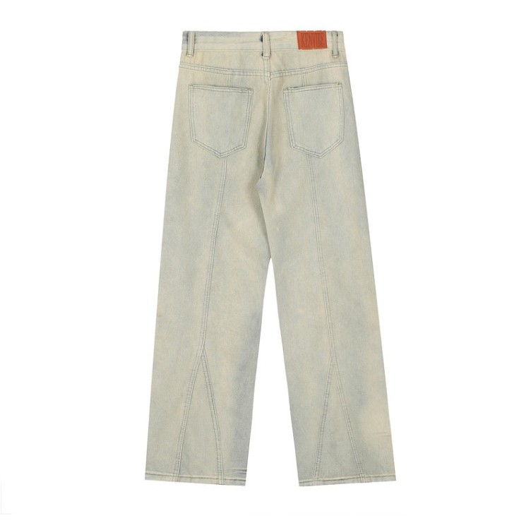 Loose-fitting straight-leg fashion jeans